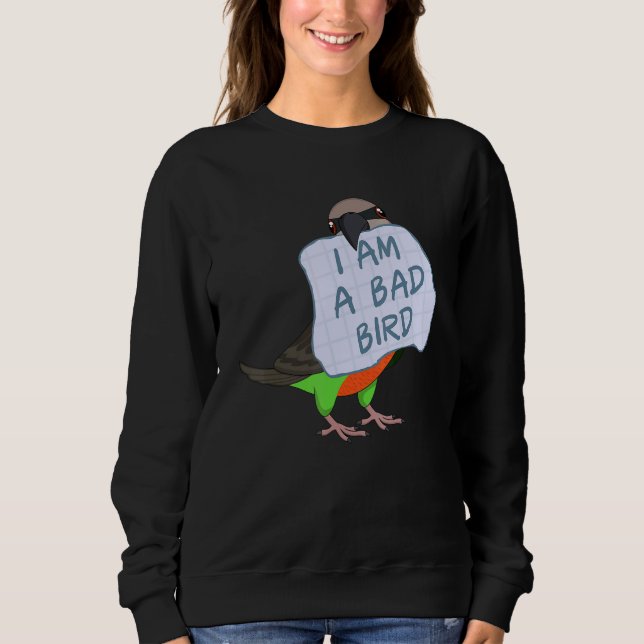 I Am A Bad Bird I Funny Red-bellied Parrot T Shirt (Framsida)
