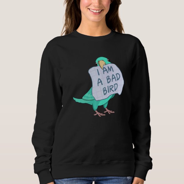 I Am A Bad Bird I  Turquoise Parrotlet Parrot T Shirt (Framsida)