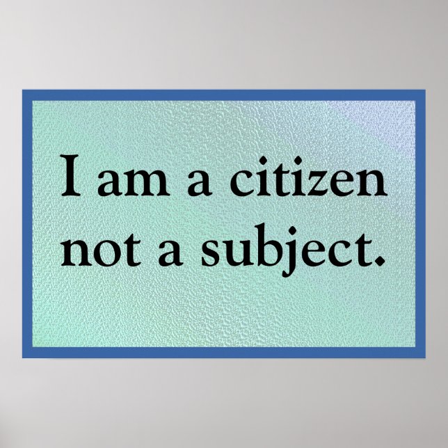I Am A Citizen Poster (Framsidan)