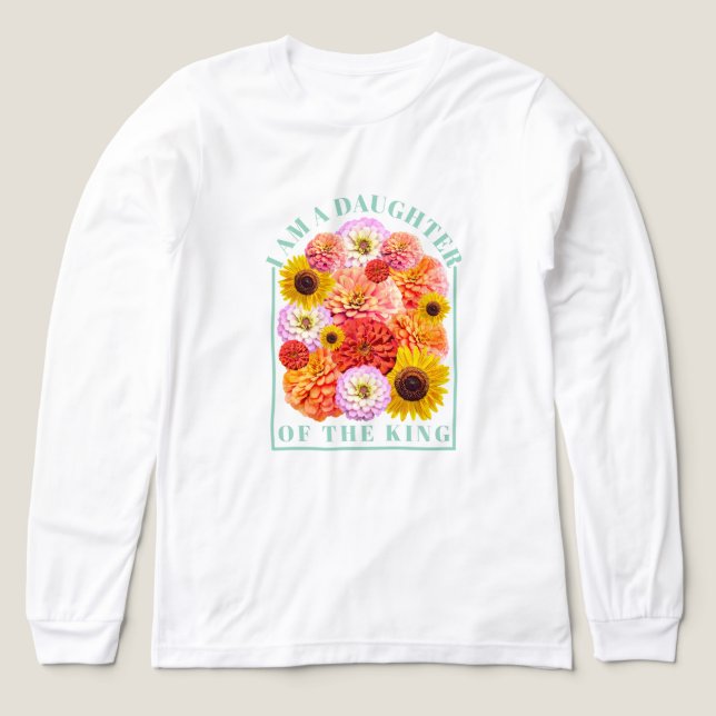 I Am a Daughter of The King Christian Floral Tri-B T Shirt (Design framsida)