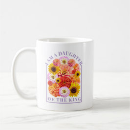 I Am a Daughter of the King Floral Affirmation Kaffemugg