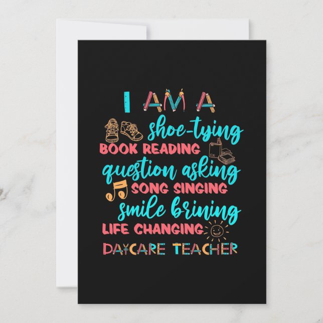 I Am A Daycare Teacher Inbjudningar (Framsida)
