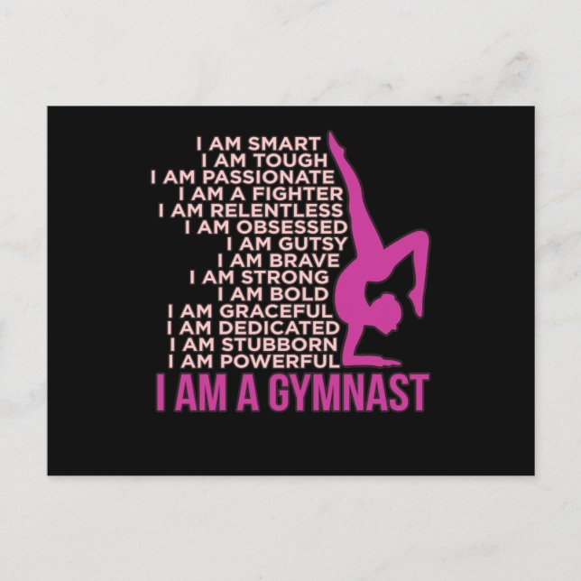 I Am A Gymnast Gymnastics Gymnastic Sports Lover G Vykort (Framsida)