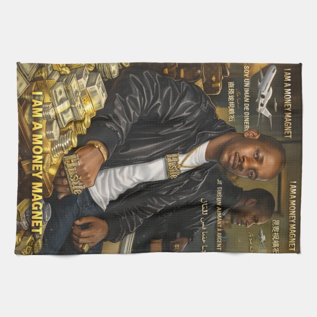 I AM A MONEY MAGNET KITCHEN TOWEL KÖKSHANDDUK (Horisontell)