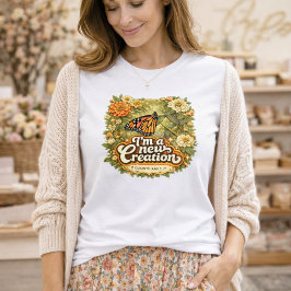 I Am a New Creation Vintage Butterfly Floral Bible T Shirt