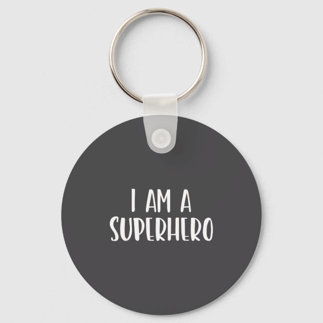I Am A Superhero Halloween I'm Costume Easy Funny  Nyckelring (Framsida)