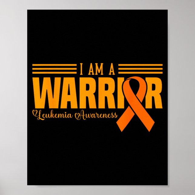 I Am A Warrior Funny Leukemia Blood Cancer Awarene Poster (Framsidan)