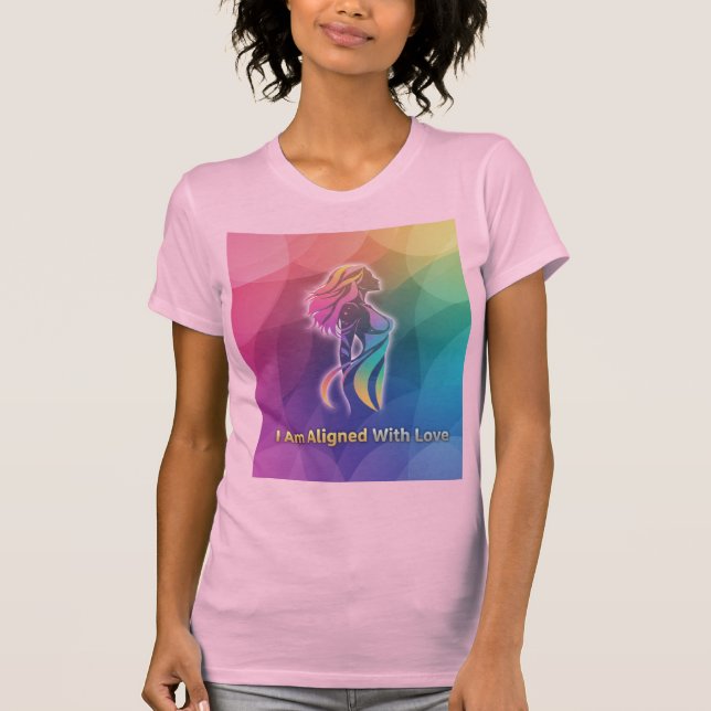 I Am Aligned With Love Modern Spiritual Art T Shirt (Framsida)