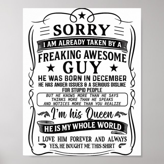 I Am Already Taken By Freaking Awesome Guy Born In Poster (Framsidan)