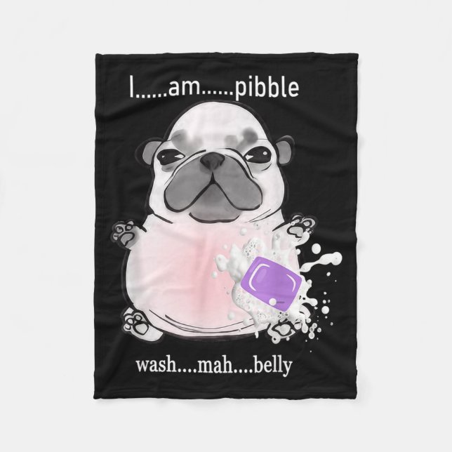 I Am Bble Wash My Belly Bble Meme Funny Dog Brainr Fleecefilt (Framsidan)