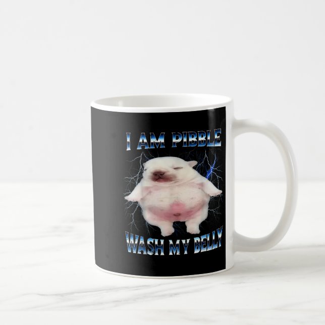 I Am Bble Wash My Belly Funny Dog Clean My Belly M Kaffemugg (Höger)