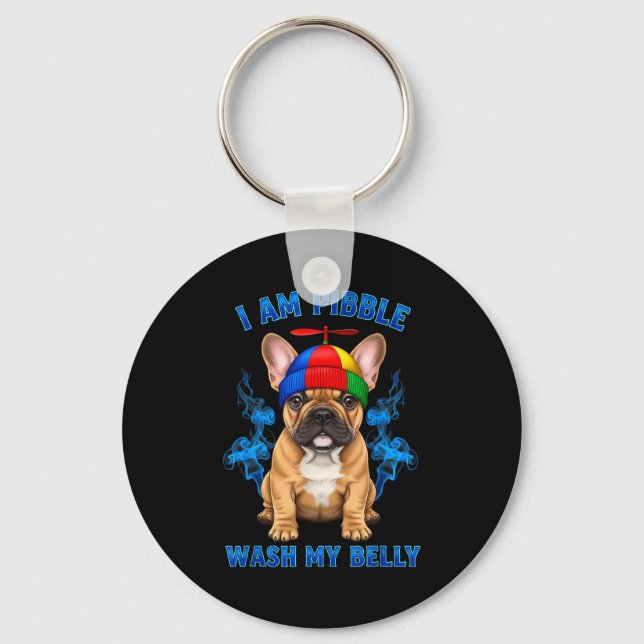 I Am Bble Wash My Belly Funny T Bull Dog Meme  Nyckelring (Framsida)