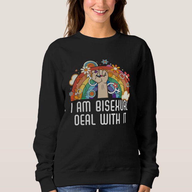 I Am Bisexual Deal With It Bisexual Pride Bisexual T Shirt (Framsida)