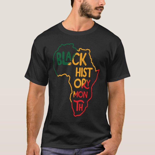 I Am Black History African American Map T Shirt (Framsida)