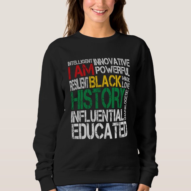 I Am Black History Black Pride African Pride Month T Shirt (Framsida)