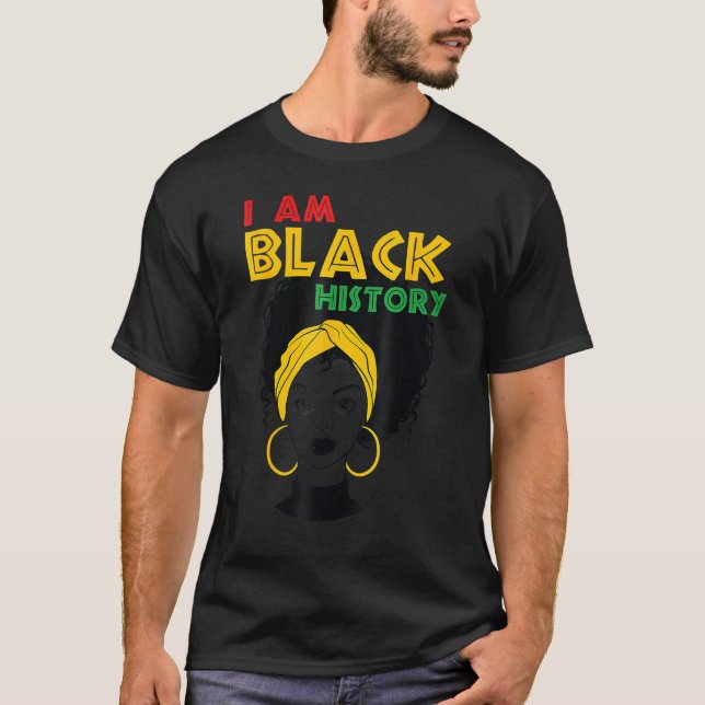 I am Black History Girl Afro Love African American T Shirt (Framsida)