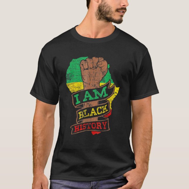 I Am Black History Month African American Black Pr T Shirt (Framsida)