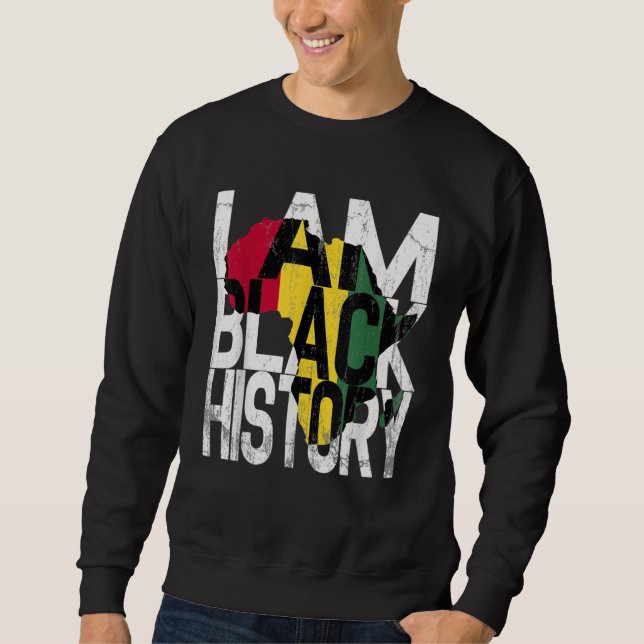 I Am Black History Month African American Pride Lång Ärmad Tröja (Framsida)