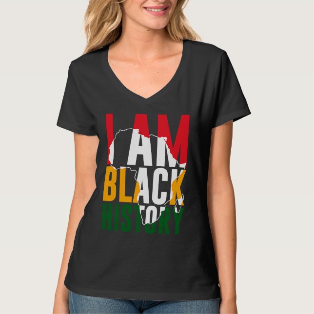 I Am Black History Month African American Pride T Shirt (Framsida)