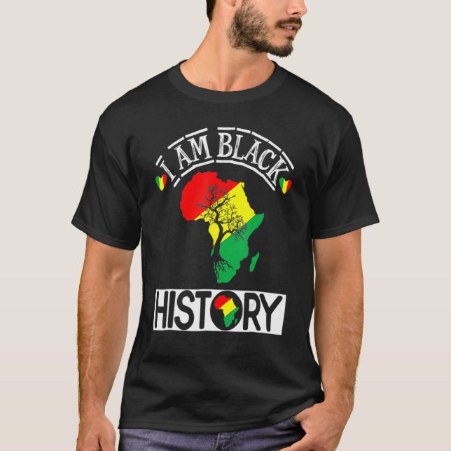 I Am Black History Month African Map American Cele T Shirt (Framsida)