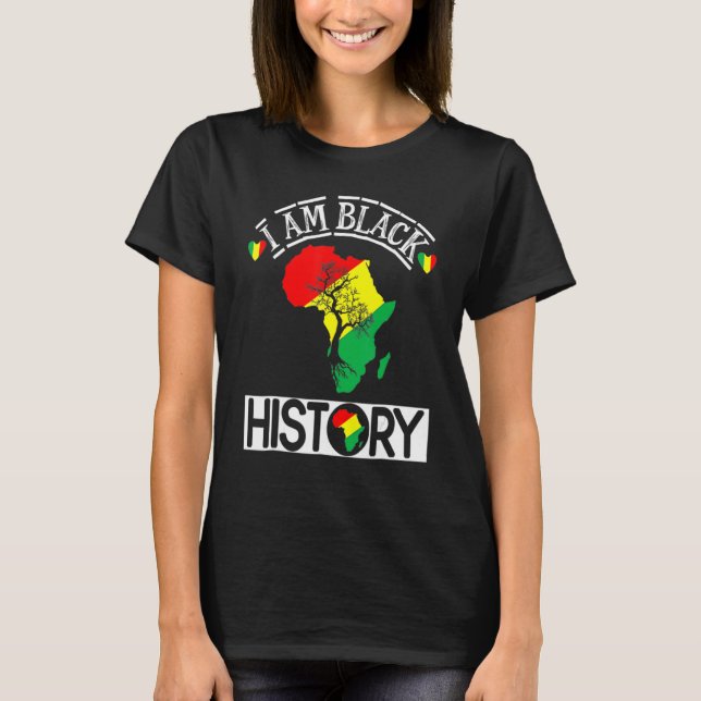 I Am Black History Month African Map American Cele T Shirt (Framsida)