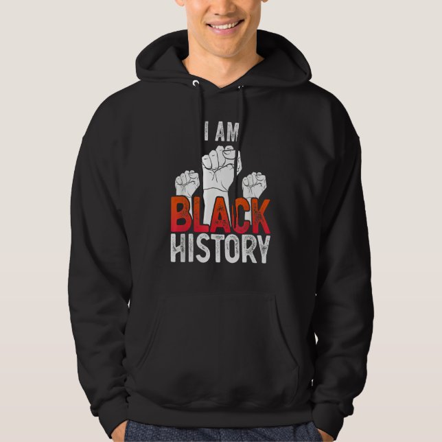I Am Black History Month Afro African Pride Men Wo Hoodie (Framsida)