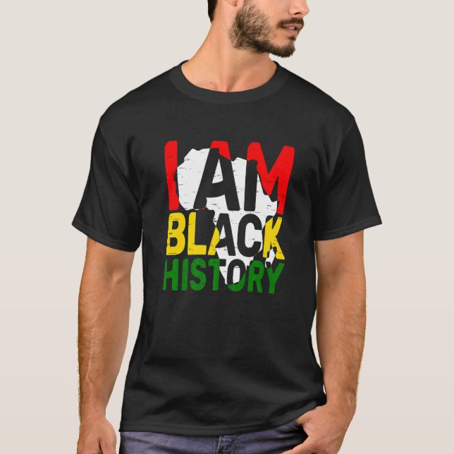 I Am Black History Month American Melanin BLM Afri T Shirt (Framsida)