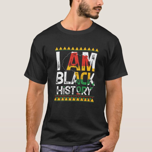 I Am Black History Month Melanin BLM  African Amer T Shirt (Framsida)
