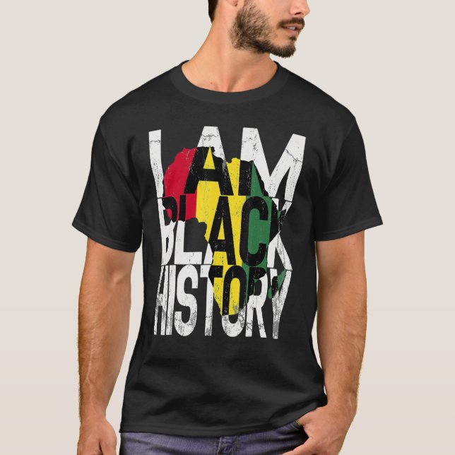 I Am Black History Month Melanin BLM African Pride T Shirt (Framsida)
