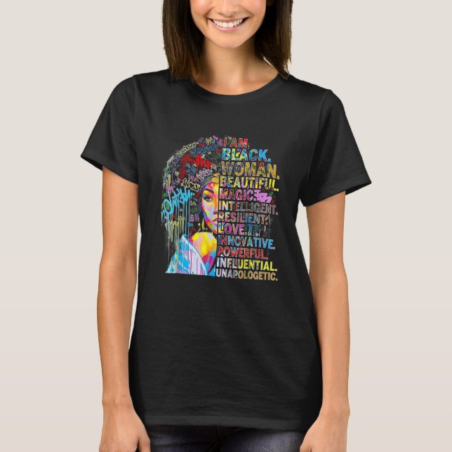 I Am Black History Month, Strong African Queen Gir T Shirt (Framsida)