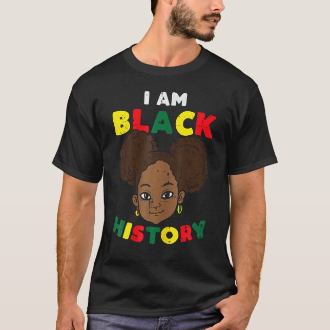 I Am Black History Queen Melanin African Pride Gir T Shirt (Framsida)