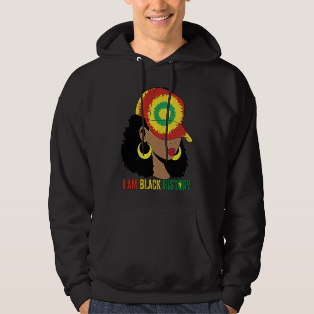 I AM BLACK HISTORY Women Girls Black Queen Month H Hoodie (Framsida)
