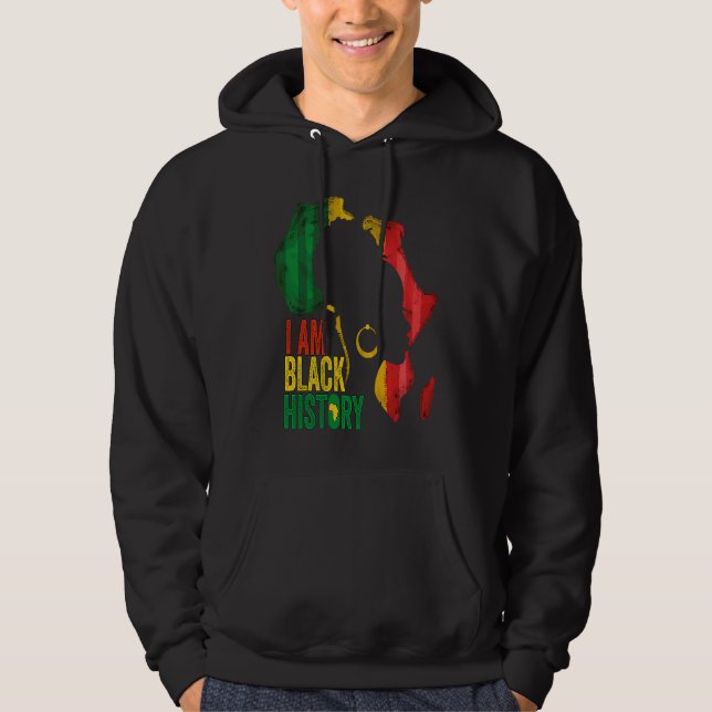 I AM BLACK HISTORY Women Girls Black Queen Month H Hoodie (Framsida)