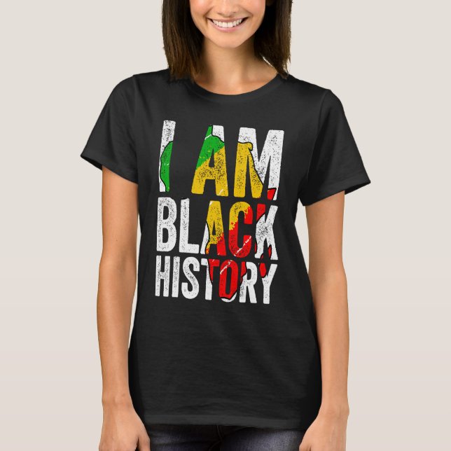 I Am Black History  Women Men African American Gra T Shirt (Framsida)