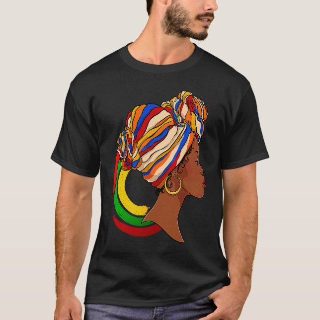 I Am Black Woman Black History Month Educated ON B T Shirt (Framsida)