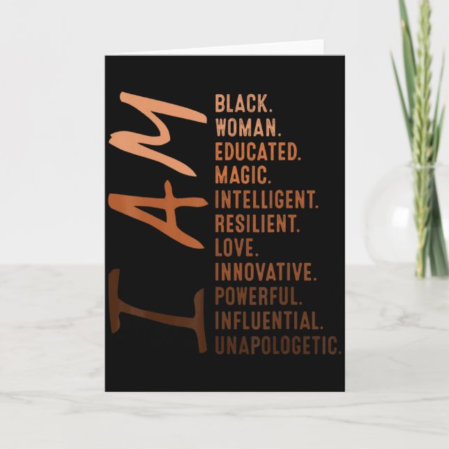 I Am Black Woman Educated Melanin Black History Mo Kort (Framsida)