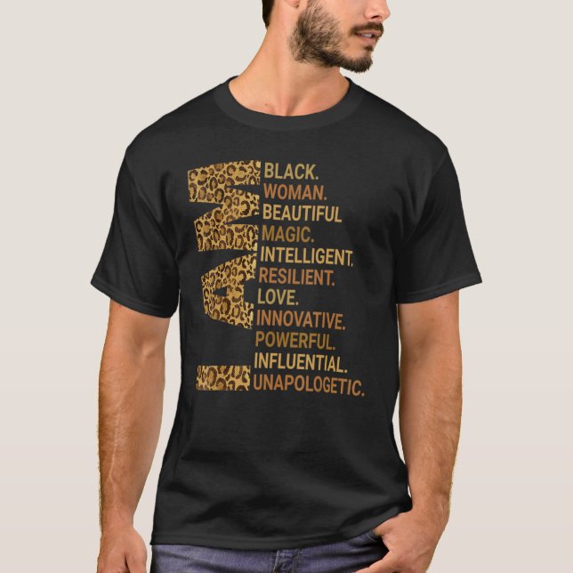I Am Black Woman Educated Melanin Black History Mo T Shirt (Framsida)