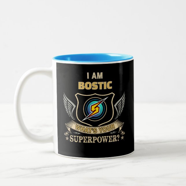 I Am BOSTIC What's Your Superpower Två-Tonad Mugg (Vänster)