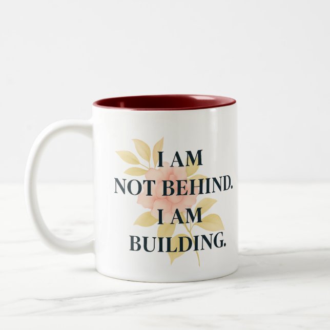 I Am Building | Affirmation Mug for Women Två-Tonad Mugg (Vänster)