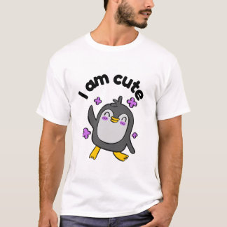 I am cute penguin design t shirt