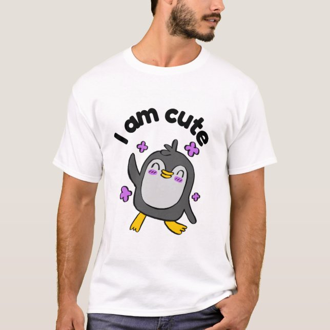 I am cute penguin design t shirt (Framsida)