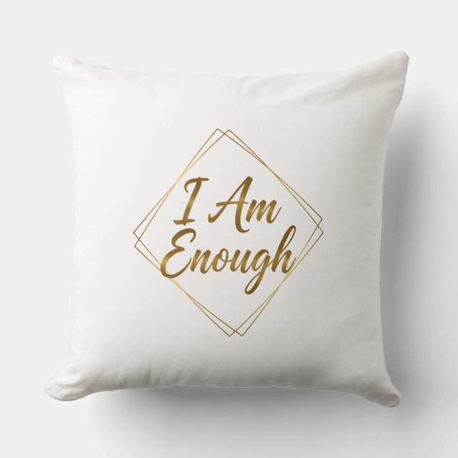 I Am Enough Script Throw Pillow Kudde (Framsida)