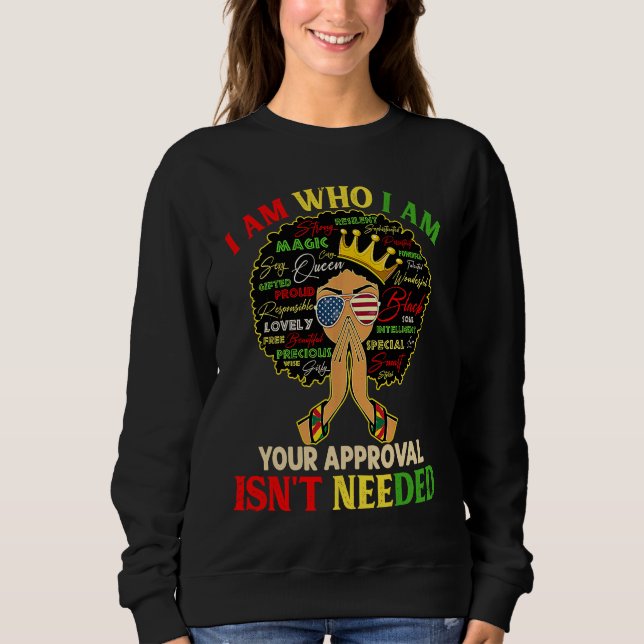 I Am Exactly Who I Am Black History African Afro M T Shirt (Framsida)
