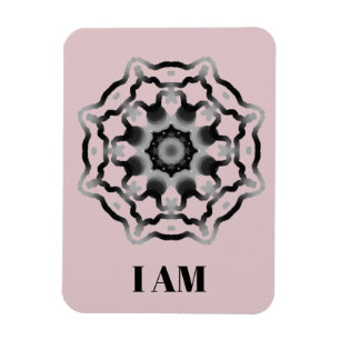 *~* "I AM" Lila Black Grått Mandala Krona Chakra Magnet