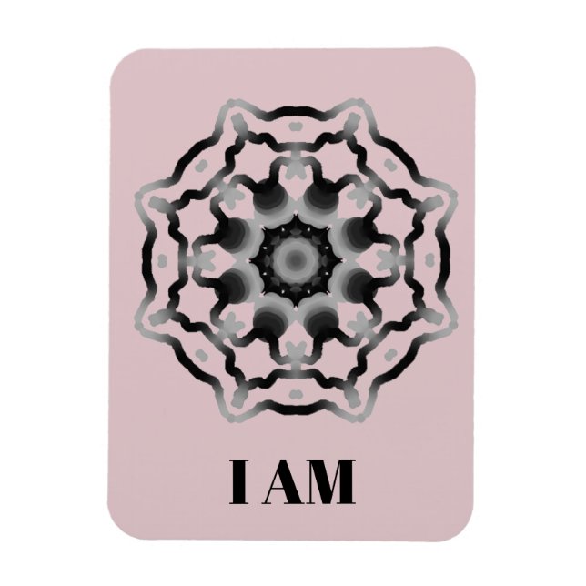 *~* "I AM" Lila Black Grått Mandala Krona Chakra Magnet (Vertikal)