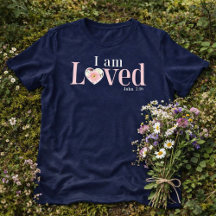 I Am Loved John 3:16  Floral Heart Christian