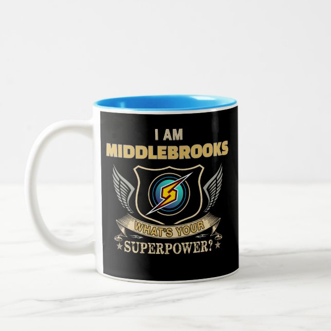 I Am MIDDLEBROOKS What's Your Superpower Två-Tonad Mugg (Vänster)