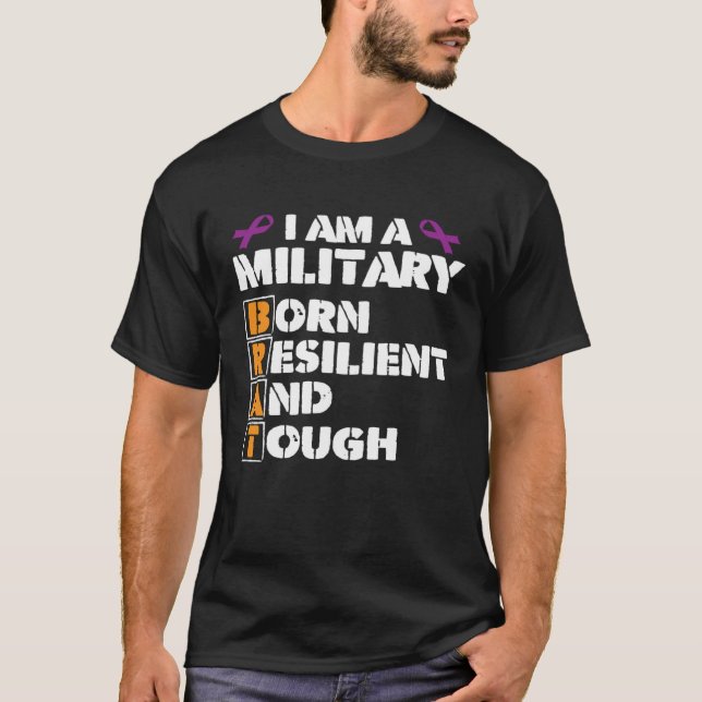 I Am Military BRAT Month Of The Military Child Kid T Shirt (Framsida)