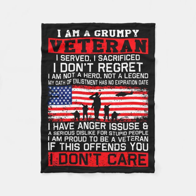 I Am Mpy Veteran I Served I Sacrificed I Don't Reg Fleecefilt (Framsidan)