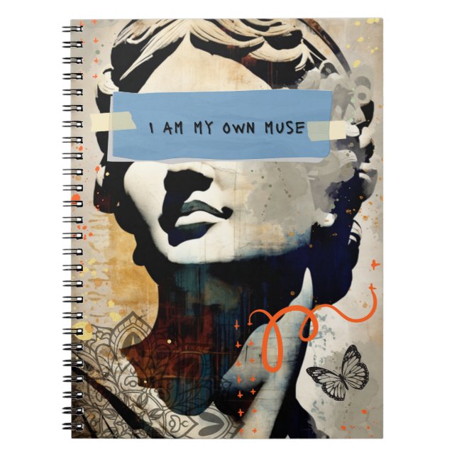 I Am My Own Muse | Notebook Journal Anteckningsbok (Framsidan)